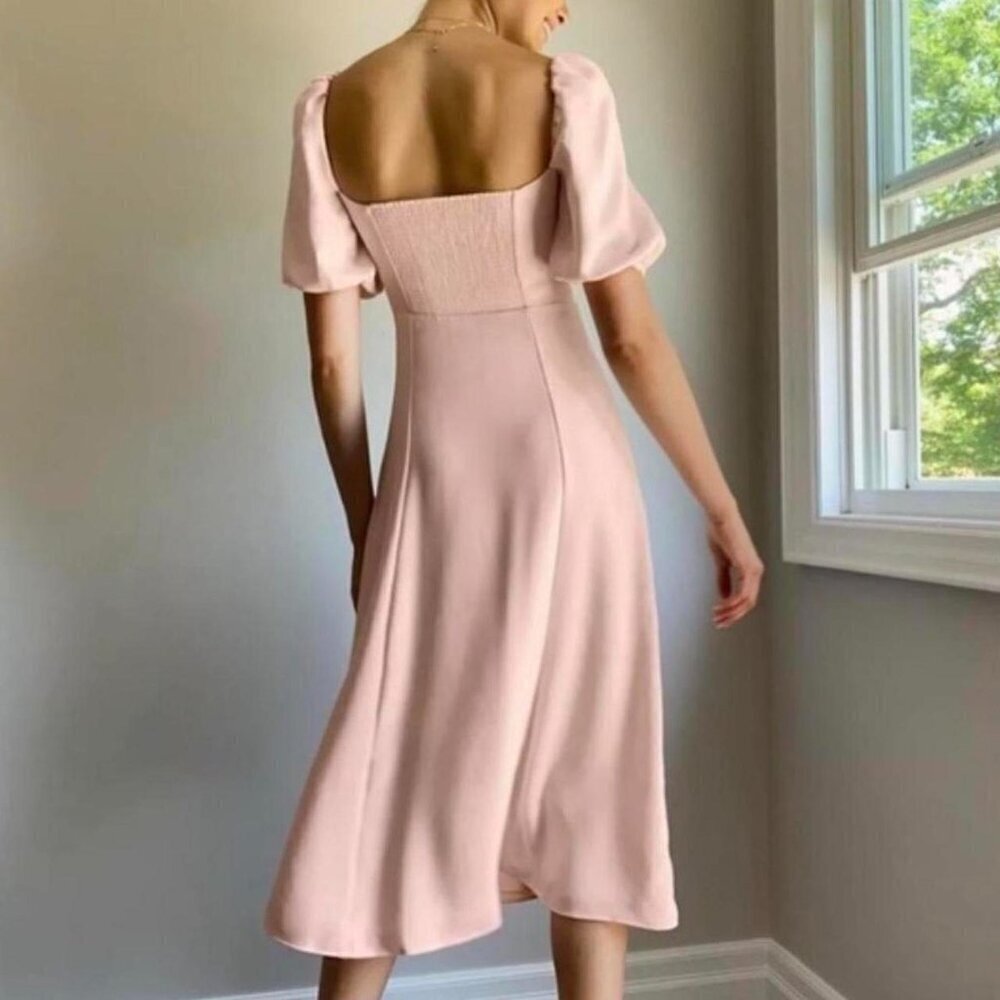 Aritzia Wilfred Novella Midi Dress Soft Pink Blush Size 0 - Picture 4 of 12
